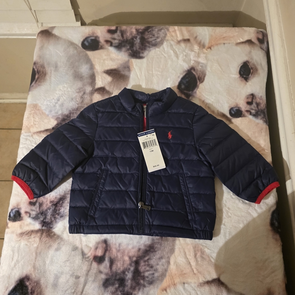 Ralph Lauren Navy and Red Kids Puffer Jacket